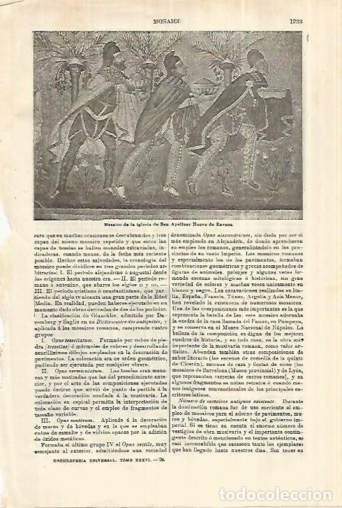 Otros art&iacute;culos de coleccionismo en papel: LAMINA ESPASA 28138: Mosaico de la iglesia de San Apolinar de Ravena - Varios