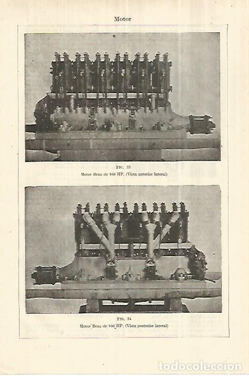 Otros art&iacute;culos de coleccionismo en papel: LAMINA ESPASA 28167: Motor Benz de 160 HP - Varios
