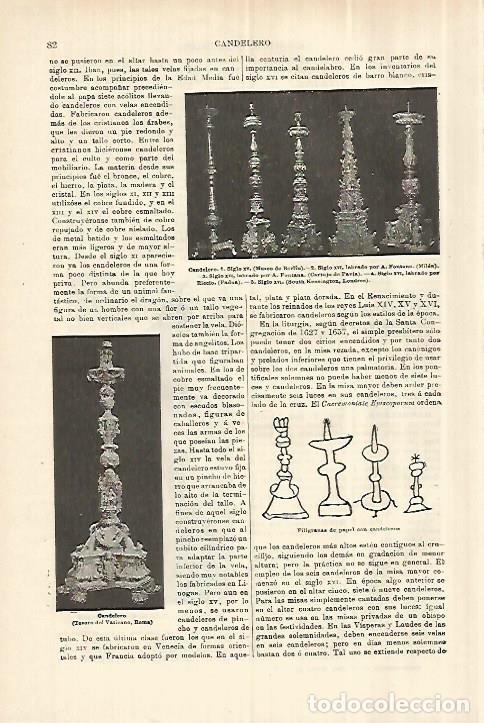 Otros art&iacute;culos de coleccionismo en papel: LAMINA ESPASA 28201: Candeleros del siglo XV - Varios
