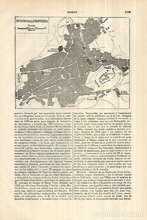 Otros art&iacute;culos de coleccionismo en papel: LAMINA ESPASA 28114: Plano de Moron de la Frontera Sevilla - Varios