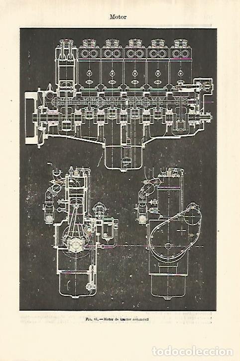 Otros art&iacute;culos de coleccionismo en papel: LAMINA ESPASA 28178: Motor de tractor - Varios