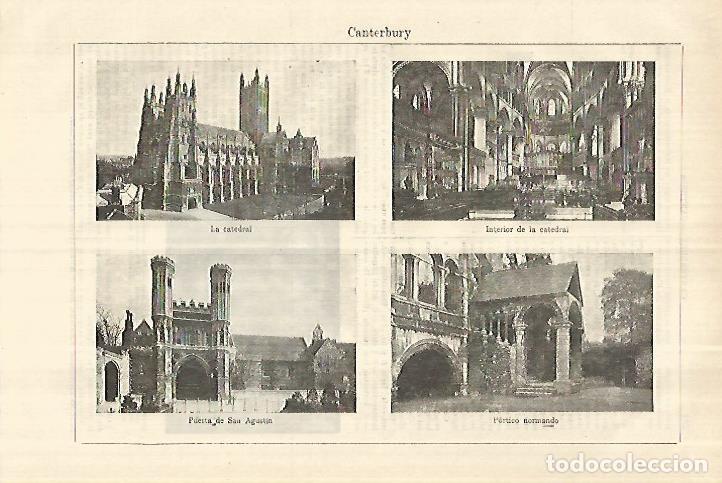 Otros art&iacute;culos de coleccionismo en papel: LAMINA ESPASA 28231: Vistas de Canterbury Inglaterra - Varios