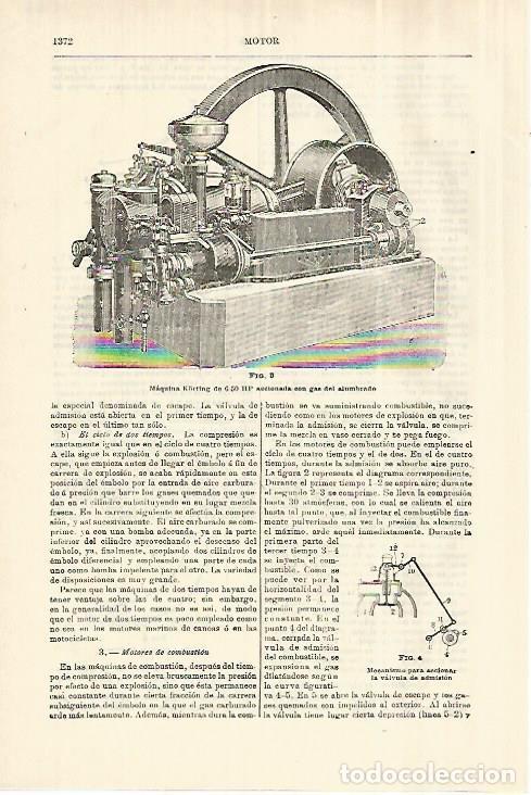 Otros art&iacute;culos de coleccionismo en papel: LAMINA ESPASA 28163: Maquina Korting de 6-50 HP - Varios