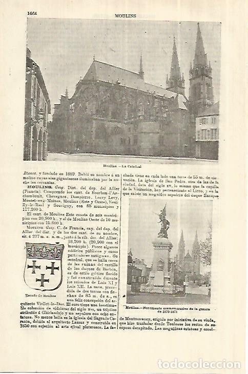 Otros art&iacute;culos de coleccionismo en papel: LAMINA ESPASA 28180: Catedral de Moulins Francia - Varios
