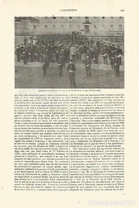 Otros art&iacute;culos de coleccionismo en papel: LAMINA ESPASA 28291: Batallon de alumnos de Carabineros en El Escorial - Varios
