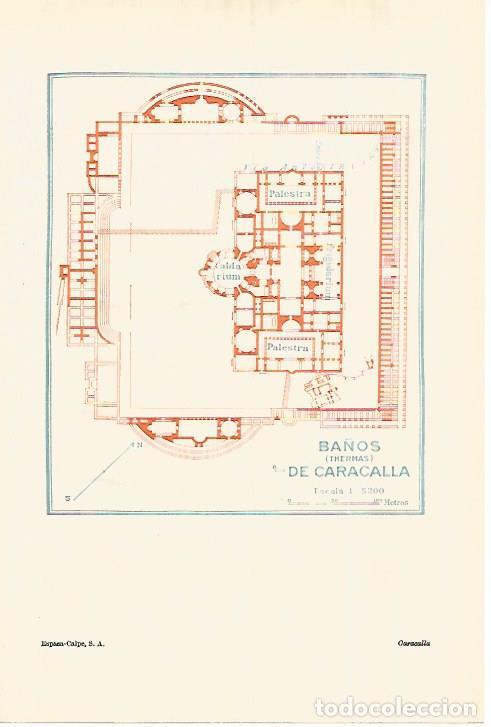 Otros art&iacute;culos de coleccionismo en papel: LAMINA ESPASA 28293: Plano de los Ba&ntilde;os de Caracalla - Varios