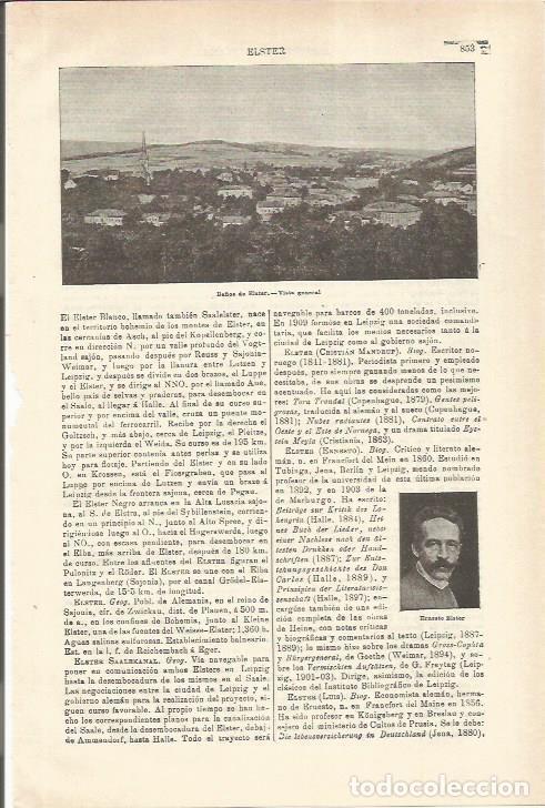 Otros art&iacute;culos de coleccionismo en papel: LAMINA ESPASA 35619: Vista de Ba&ntilde;os de Elster, Alemania - Varios