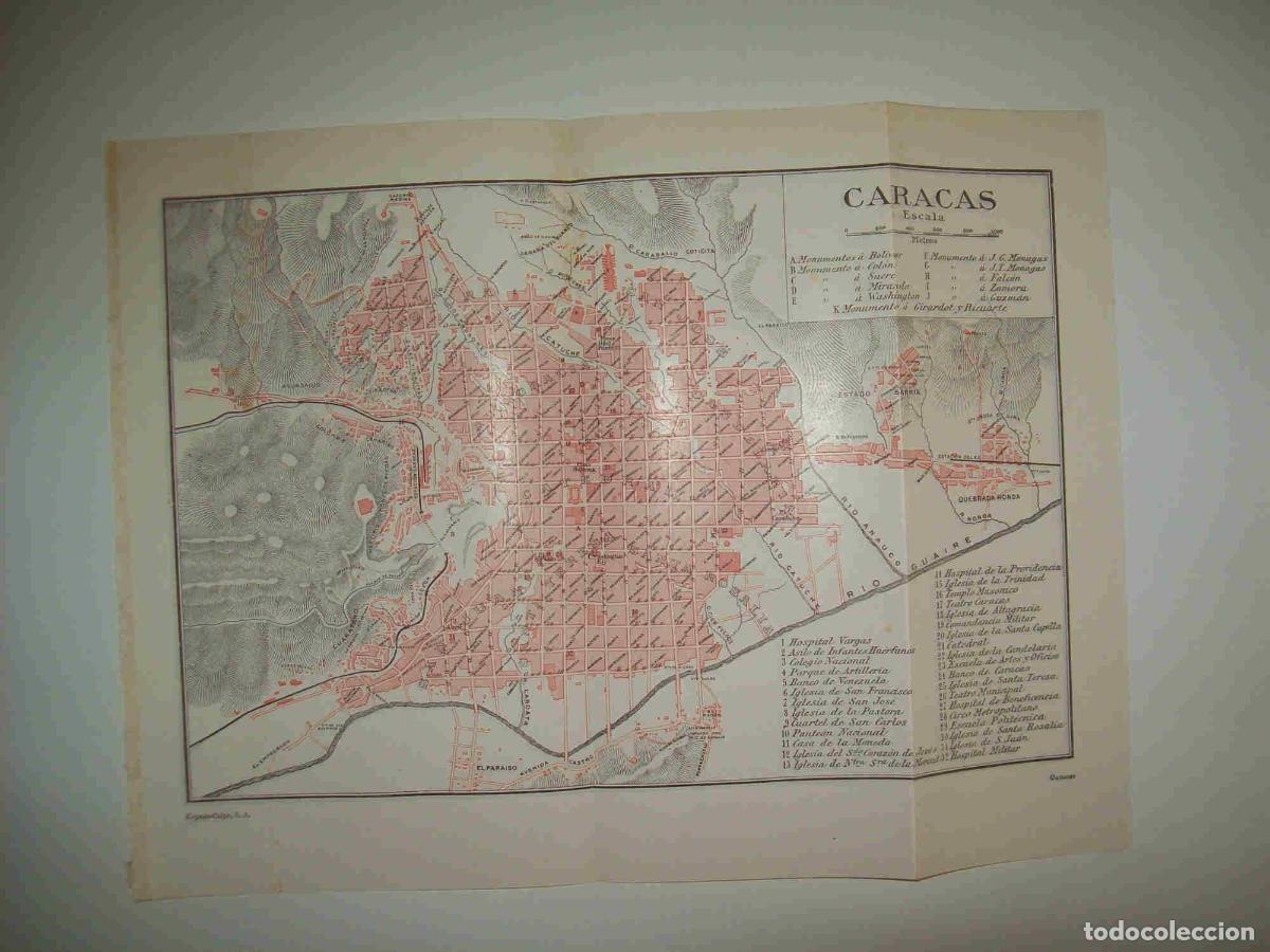 Otros art&iacute;culos de coleccionismo en papel: LAMINA ESPASA 28300: Plano de Caracas - Varios