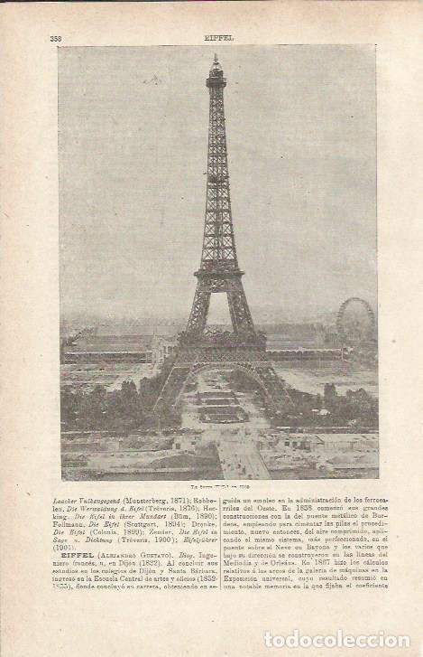 Otros art&iacute;culos de coleccionismo en papel: LAMINA ESPASA 35549: La Torre Eiffel en Paris - Varios