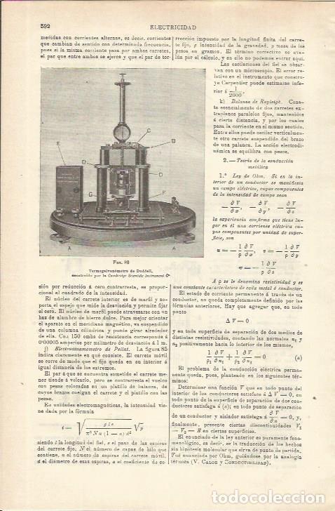 Otros art&iacute;culos de coleccionismo en papel: LAMINA ESPASA 35579: Termogalvanometro de Duddeli - Varios