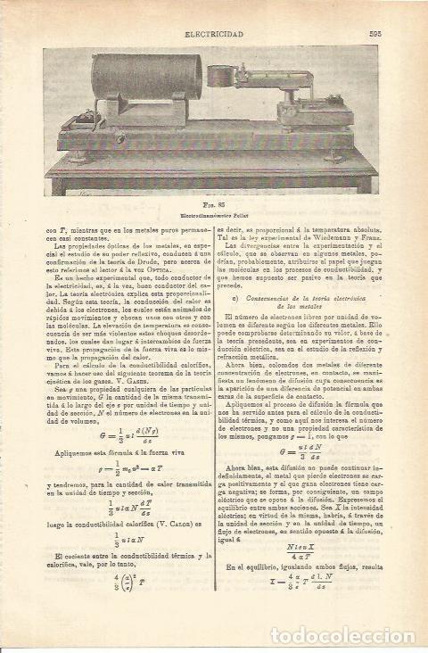 Otros art&iacute;culos de coleccionismo en papel: LAMINA ESPASA 35581: Electrodinamometro Pellet - Varios