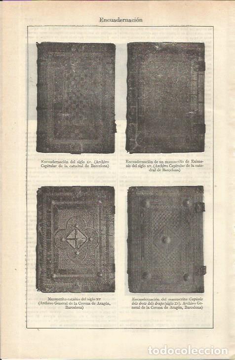 Otros art&iacute;culos de coleccionismo en papel: LAMINA ESPASA 35670: Encuadernaciones del siglo XV - Varios