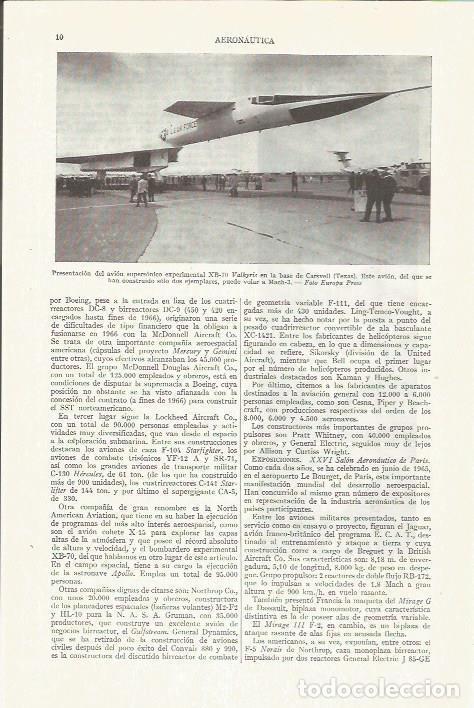 Otros art&iacute;culos de coleccionismo en papel: LAMINA ESPASA 35701: Aeronautica. El XB-70 Valkyrie - Varios
