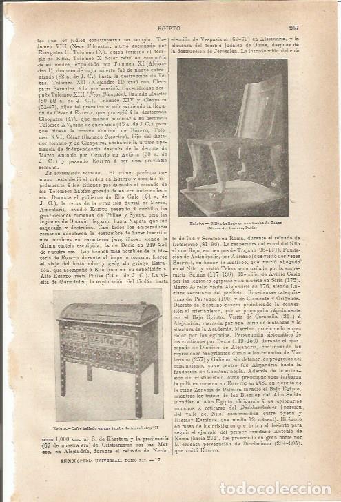 Otros art&iacute;culos de coleccionismo en papel: LAMINA ESPASA 35516: Silla de una tumba de Tebas, Egipto - Varios