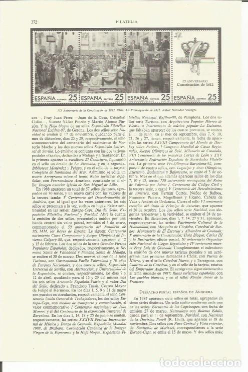 Otros art&iacute;culos de coleccionismo en papel: LAMINA ESPASA 35376: Sellos del 175 Aniversario de la Constitucion de 1812 - Varios