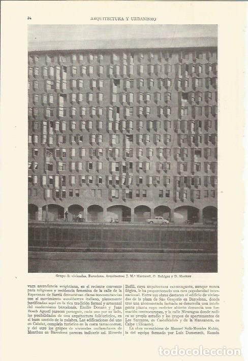 Otros art&iacute;culos de coleccionismo en papel: LAMINA ESPASA 35708: Grupo de viviendas en Barcelona - Varios