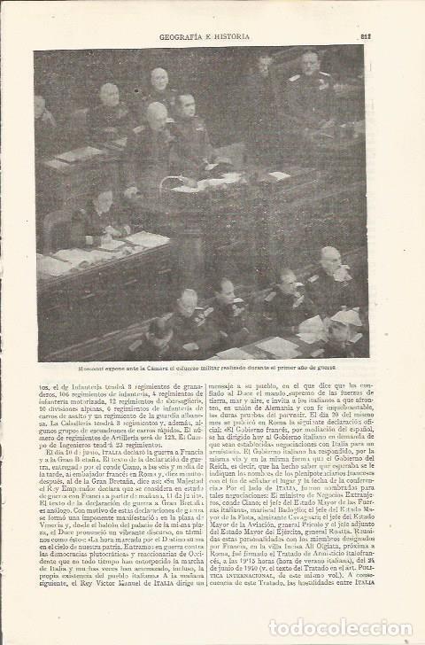 Otros art&iacute;culos de coleccionismo en papel: LAMINA ESPASA 35281: Mussolini en la Camara de Italia - Varios