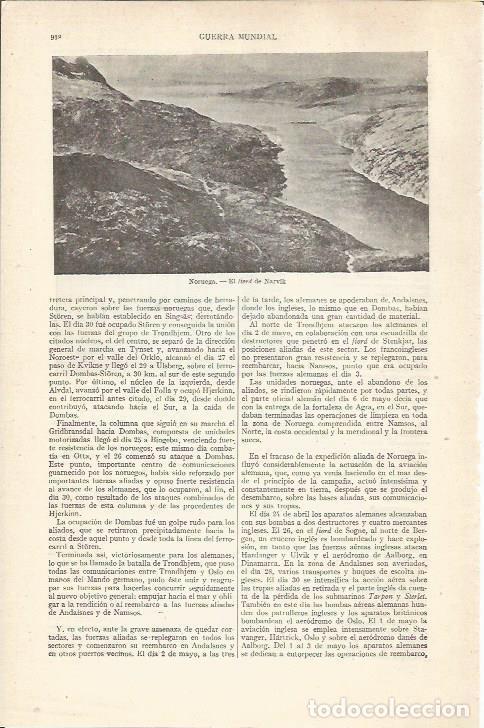 Otros art&iacute;culos de coleccionismo en papel: LAMINA ESPASA 35312: Fiordo de Narvik, Noruega - Varios