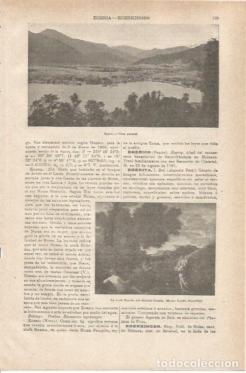 Otros art&iacute;culos de coleccionismo en papel: LAMINA ESPASA 35478: La ninfa Egeria, por Pousin - Varios