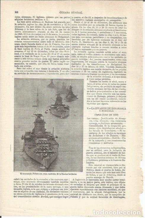 Otros art&iacute;culos de coleccionismo en papel: LAMINA ESPASA 35309: El acorazado Nelson de la Marina Britanica - Varios