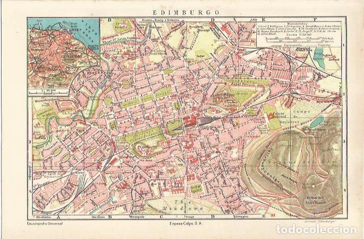 Otros art&iacute;culos de coleccionismo en papel: LAMINA ESPASA 35454: Plano de Edinburgo - Varios