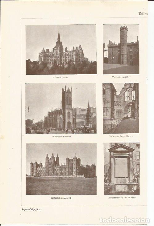 Otros art&iacute;culos de coleccionismo en papel: LAMINA ESPASA 35459: Vistas de Edinburgo - Varios