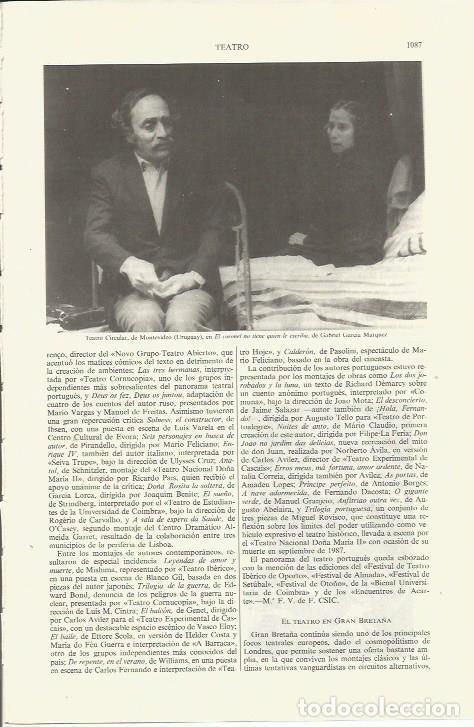 Otros art&iacute;culos de coleccionismo en papel: LAMINA ESPASA 35439: Actuacion en el Teatro Circular de Montevideo - Varios