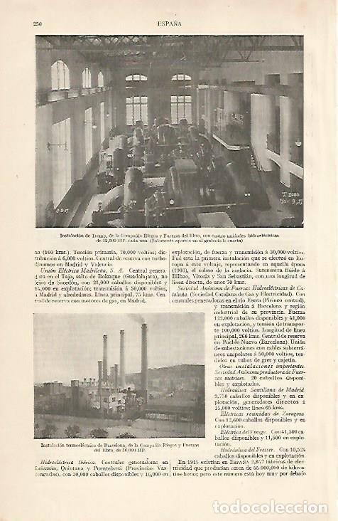 Otros art&iacute;culos de coleccionismo en papel: LAMINA ESPASA 10114: Compa&ntilde;ia Riegos y Fuerzas del Ebro en Tremp y Barcelona - Varios