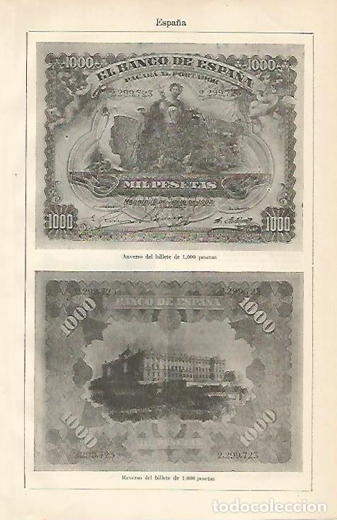 Otros art&iacute;culos de coleccionismo en papel: LAMINA ESPASA 10142: Billete de 1000 pesetas de 1907 - Varios