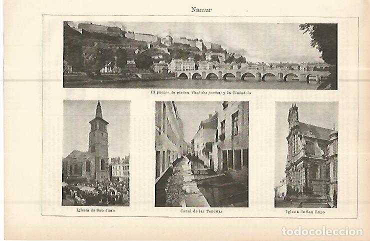 Otros art&iacute;culos de coleccionismo en papel: LAMINA ESPASA 10696: Vistas de Namur Francia - Varios