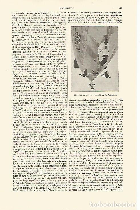 Otros art&iacute;culos de coleccionismo en papel: LAMINA ESPASA 10861: EL Norge I de la expedicion de Admusen - Varios
