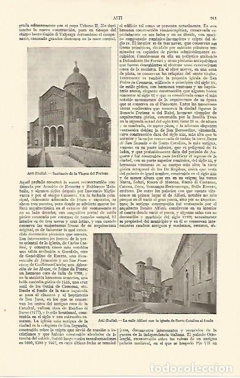 Otros art&iacute;culos de coleccionismo en papel: LAMINA ESPASA 10902: Santuario de la Virgen del Portone en Asti Italia - Varios