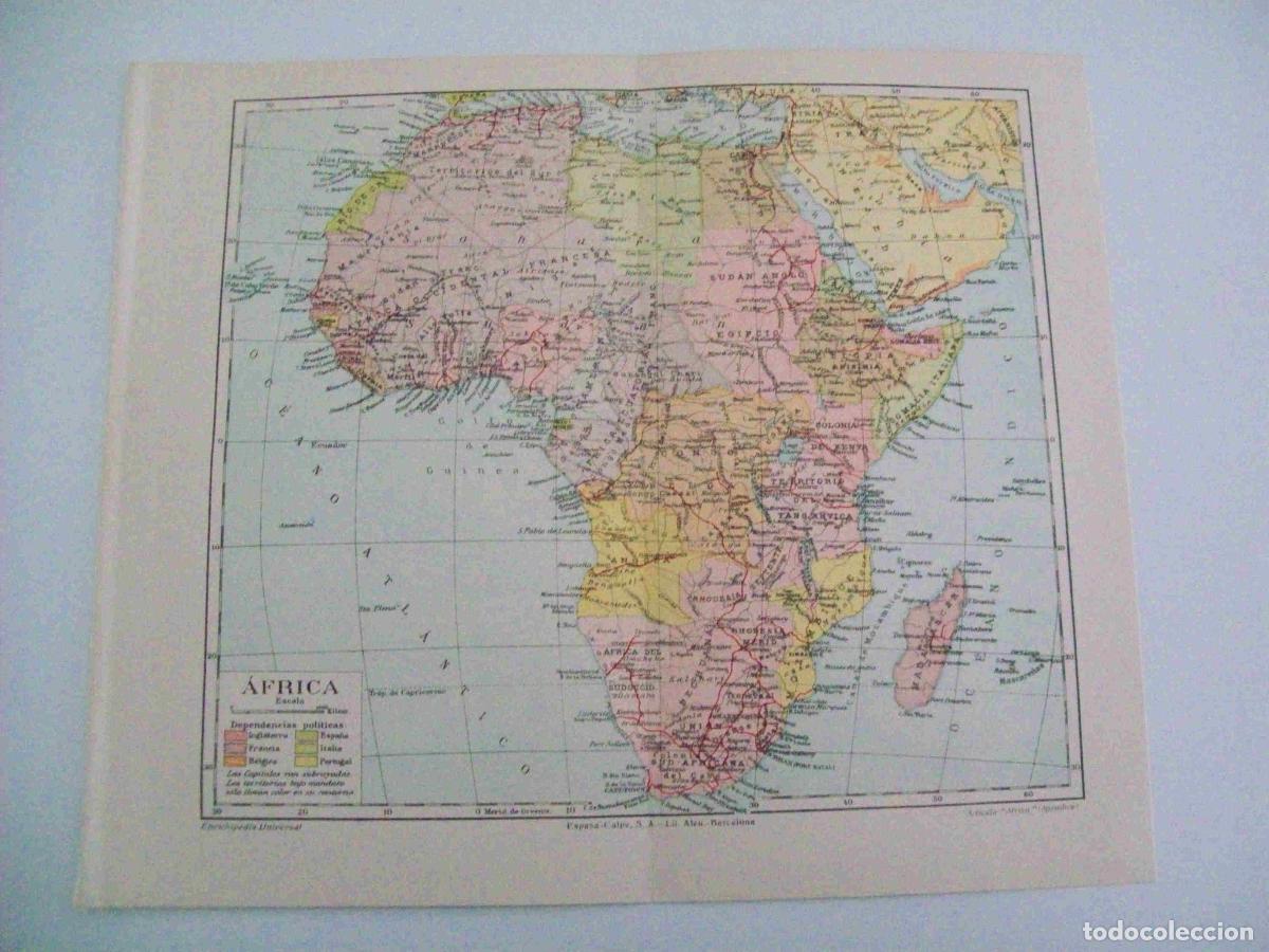 Otros art&iacute;culos de coleccionismo en papel: LAMINA ESPASA 10812: Mapa de Africa - Varios