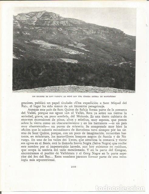 Otros art&iacute;culos de coleccionismo en papel: LAMINA 21624: Monta&ntilde;as de Sant Lloren&ccedil; de Munt - Josep Pla