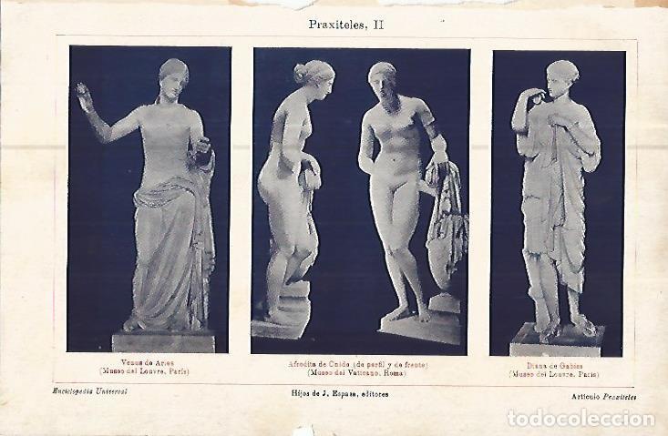Otros art&iacute;culos de coleccionismo en papel: LAMINA ESPASA 10660: Obras de Praxiteles - Varios