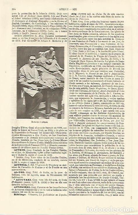 Otros art&iacute;culos de coleccionismo en papel: LAMINA ESPASA 10816: Roberto I. Aitken - Varios