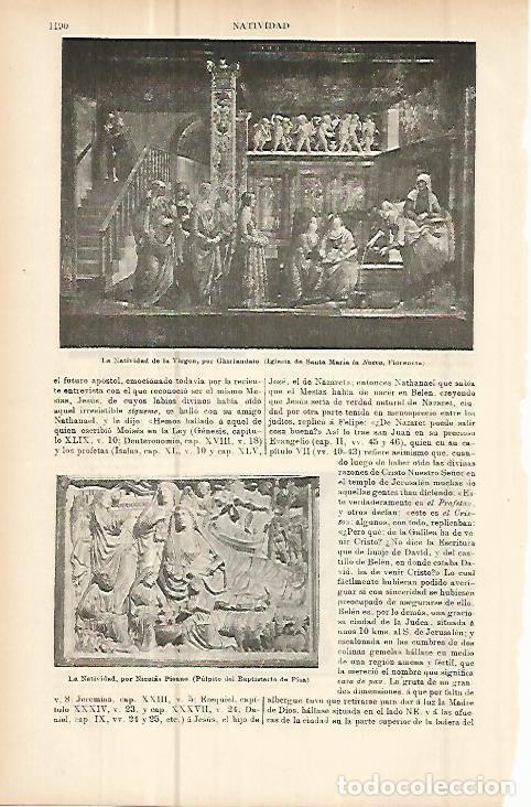 Otros art&iacute;culos de coleccionismo en papel: LAMINA ESPASA 10747: La Natividad de la Virgen por Ghiriandaio y por Pisano - Varios