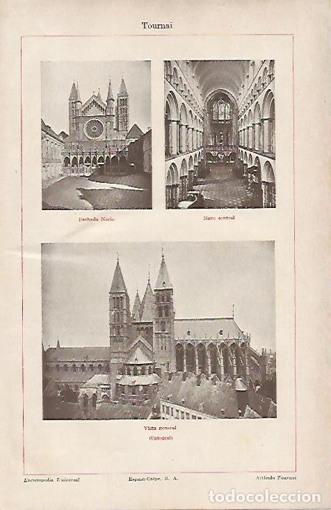 Otros art&iacute;culos de coleccionismo en papel: LAMINA ESPASA 10970: Catedral de Tournai Belgica - Varios