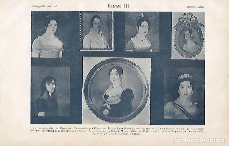 Otros art&iacute;culos de coleccionismo en papel: LAMINA ESPASA 1055: Retratos de colecciones privadas - Varios Autores