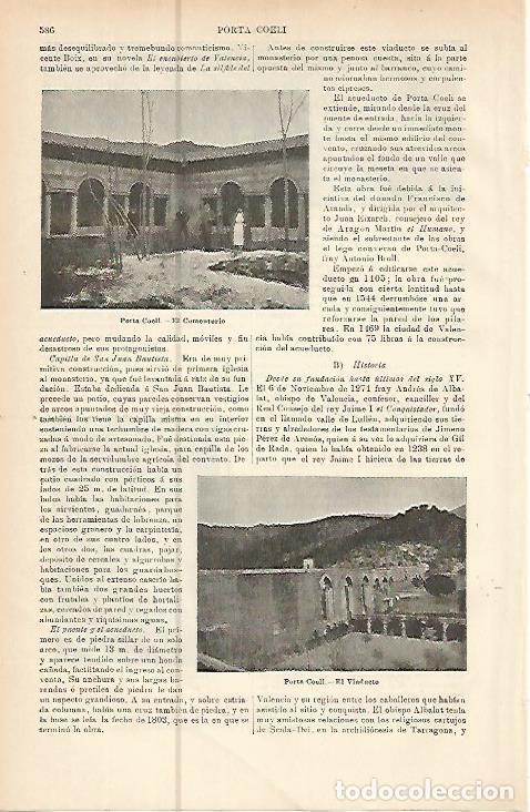 Otros art&iacute;culos de coleccionismo en papel: LAMINA ESPASA 10542: Cementerio y Viaducto de Porta Coeli Valencia - Varios