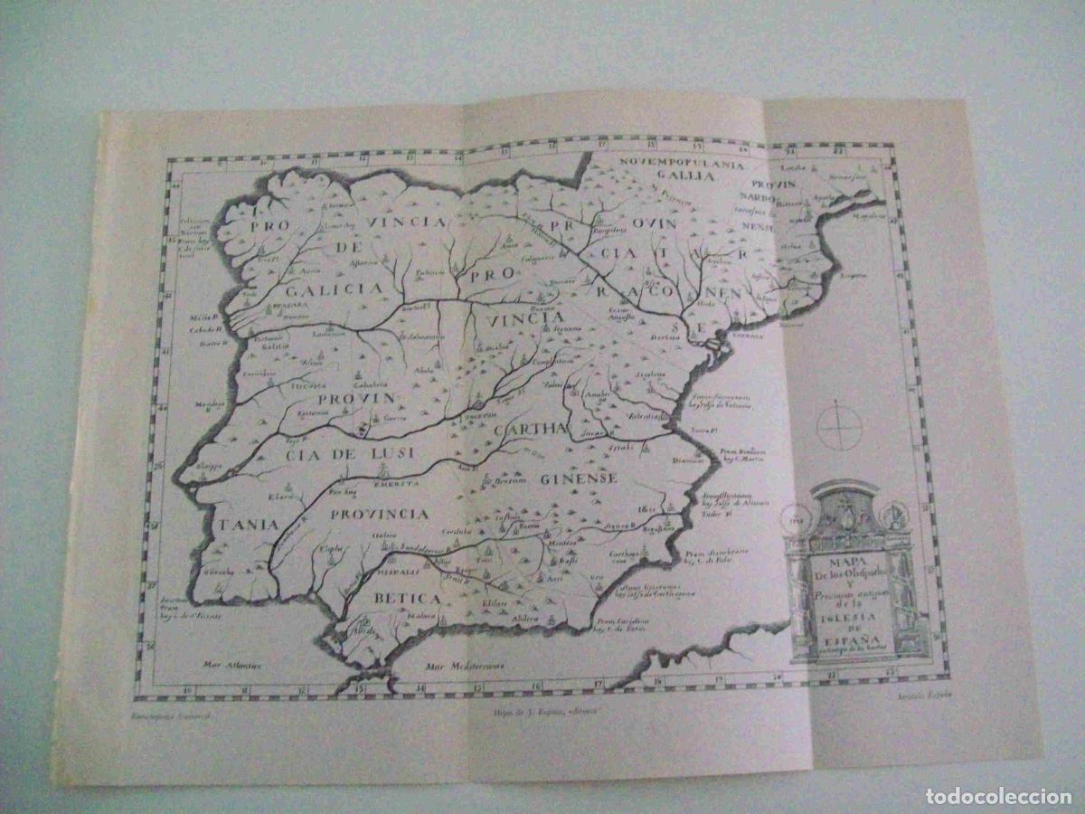 Otros art&iacute;culos de coleccionismo en papel: LAMINA ESPASA 10252: Mapa de la Iglesia en tiempos de los Godos - Varios