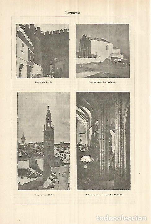 Otros art&iacute;culos de coleccionismo en papel: LAMINA ESPASA 28377: Vistas de Carmona Sevilla - Varios