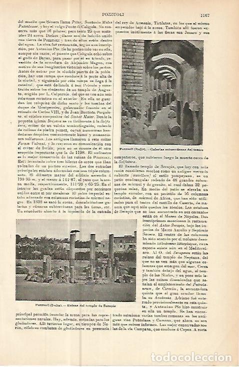Otros art&iacute;culos de coleccionismo en papel: LAMINA ESPASA 10627: Vistas de Pozzuoli Italia - Varios