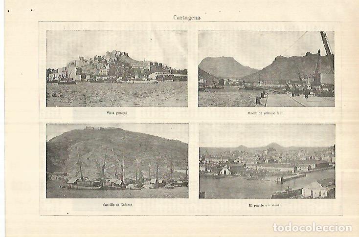 Otros art&iacute;culos de coleccionismo en papel: LAMINA ESPASA 28424: Vistas de Cartagena - Varios