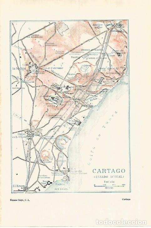 Otros art&iacute;culos de coleccionismo en papel: LAMINA ESPASA 28430: Mapa de Cartago - Varios