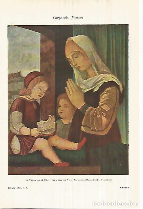 Otros art&iacute;culos de coleccionismo en papel: LAMINA ESPASA 28394: La Virgen con el Ni&ntilde;o y San Juan por Carpaccio - Varios