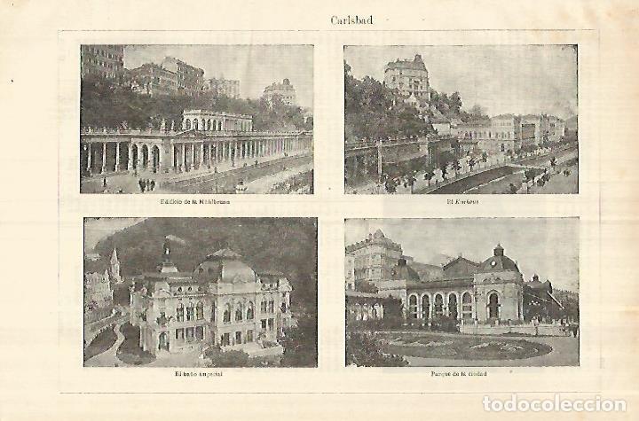Otros art&iacute;culos de coleccionismo en papel: LAMINA ESPASA 28368: Edificios de Carlsbad Austria - Varios