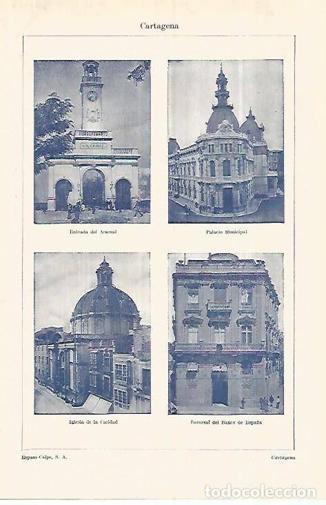 Otros art&iacute;culos de coleccionismo en papel: LAMINA ESPASA 28426: Arsenal Palacio Municipal y Banco de Espa&ntilde;a en Cartagena - Varios