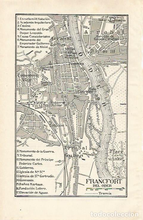 Otros art&iacute;culos de coleccionismo en papel: LAMINA ESPASA 28487: Plano de Francfort del Oder - Varios