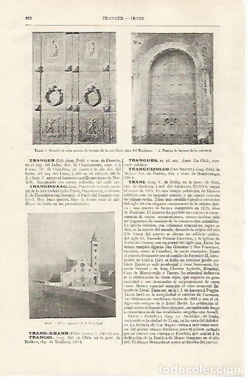 Otros art&iacute;culos de coleccionismo en papel: LAMINA ESPASA 28452: Catedral de Trani Italia - Varios